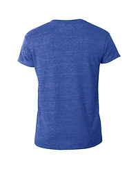 Champion Women's Blue New York Knicks Tri-Blend V-Neck T-Shirt