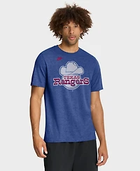Nike Men's Heather Royal Texas Rangers Cooperstown Logo Tri-Blend T-Shirt