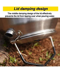 Piscifun 1L Stainless Steel Camping Kettle Portable Fast Heating For Outdoor Hiking Travel