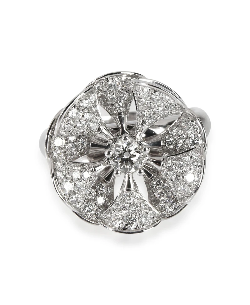 Pre-Owned Bvlgari Divas' Dream En Tremblant Pave Diamond Ring in 18K White Gold 1.85 Ctw