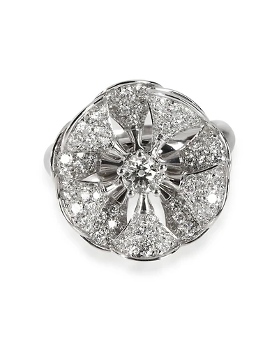 Pre-Owned Bvlgari Divas' Dream En Tremblant Pave Diamond Ring in 18K White Gold 1.85 Ctw