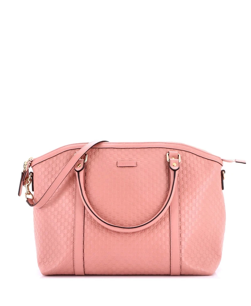 Pre-Owned Gucci Medium Britt Convertible Dome Satchel Microguccissima Leather