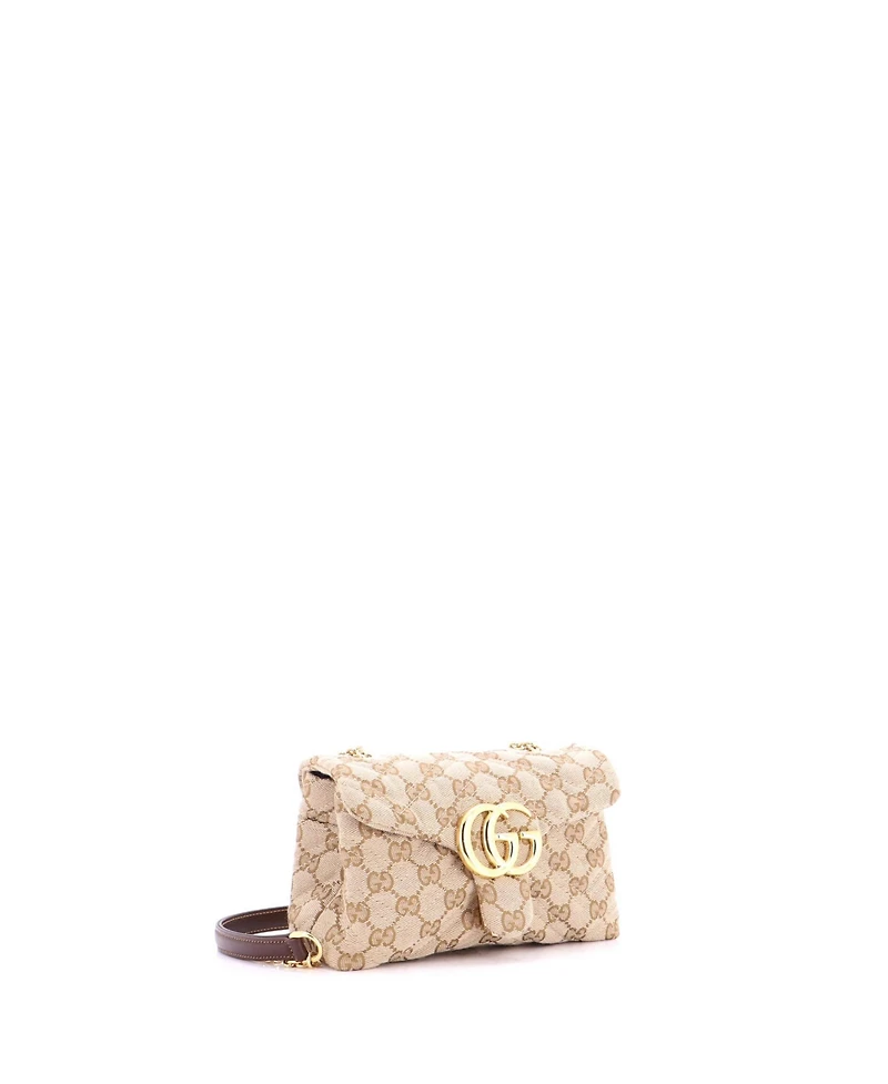 Pre-Owned Gucci Mini Gg Marmont Nm Flap Bag Gg Canvas