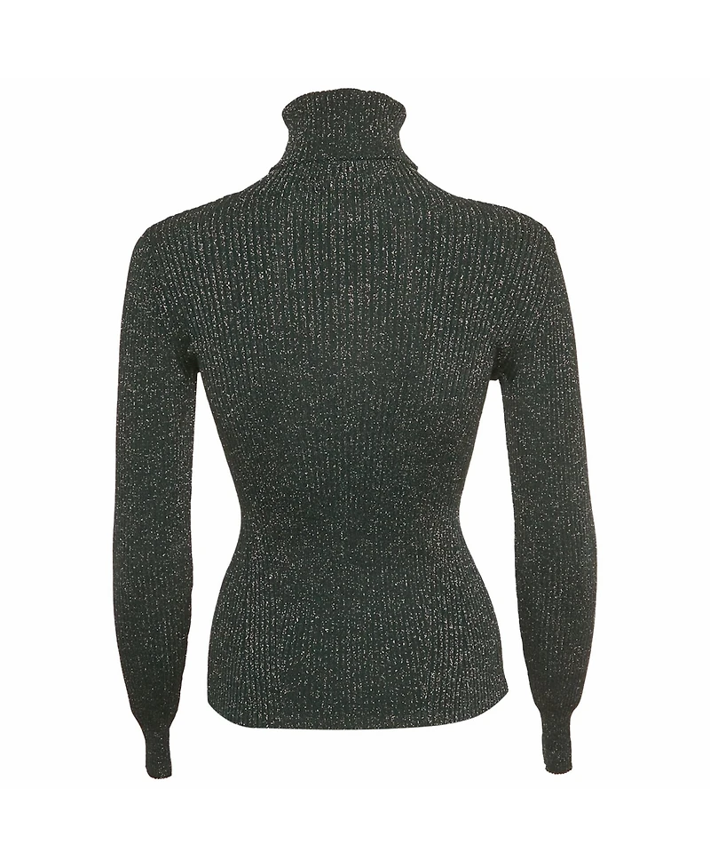 Pre-Owned Zimmermann Women's Lurex Knit Turtleneck Sweater Top
