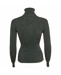 Pre-Owned Zimmermann Women's Lurex Knit Turtleneck Sweater Top