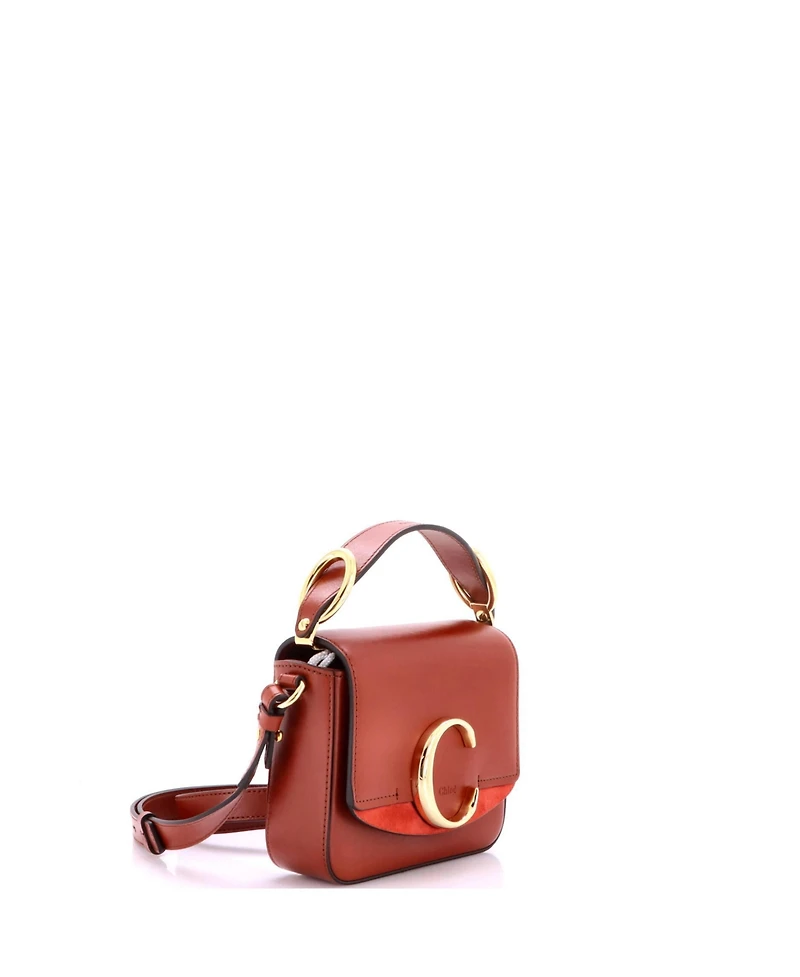 Pre-Owned Chloe Mini C Flap Bag Leather