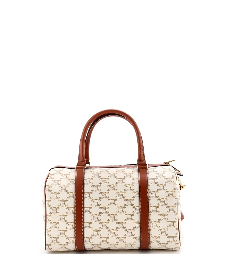 Pre-Owned Celine Large Boston Bag Triomphe Coated Canvas