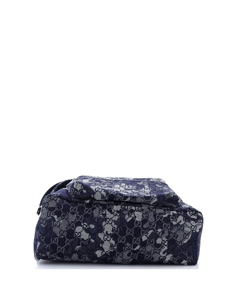 Pre-Owned Gucci Zip Front Pocket Backpack Camouflage Gg Denim