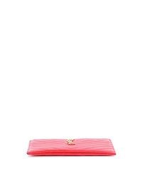 Pre-Owned Saint Laurent Medium Classic Monogram Zip Bill Pouch Matelasse Chevron Leather