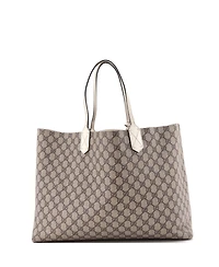 Pre-Owned Gucci Medium Reversible Tote Gg Coated Canvas with Leather
