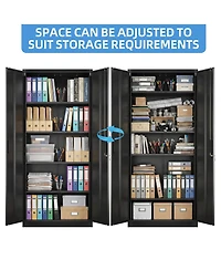Boyel Living Lockable Steel File Cabinet, Adjustable Shelves, Metal Document Storage Cabinet for Home Office