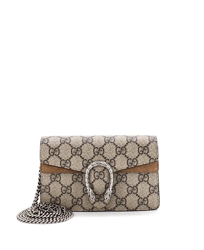 Pre-Owned Gucci Super Mini Dionysus Bag Gg Coated Canvas