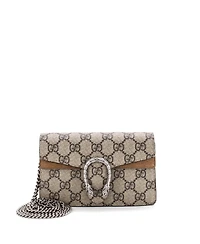 Pre-Owned Gucci Super Mini Dionysus Bag Gg Coated Canvas