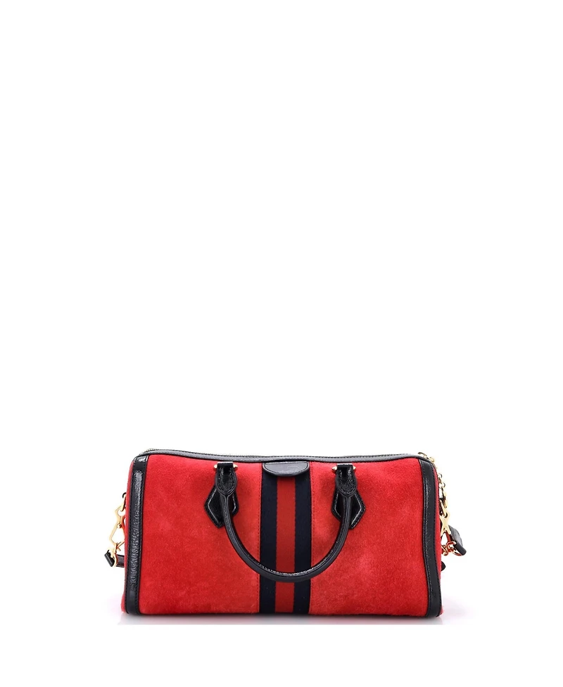 Pre-Owned Gucci Medium Ophidia Boston Bag Suede