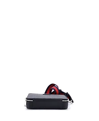 Pre-Owned Gucci Web Strap Zip Around Camera Crossbody Bag Gg Coated Canvas