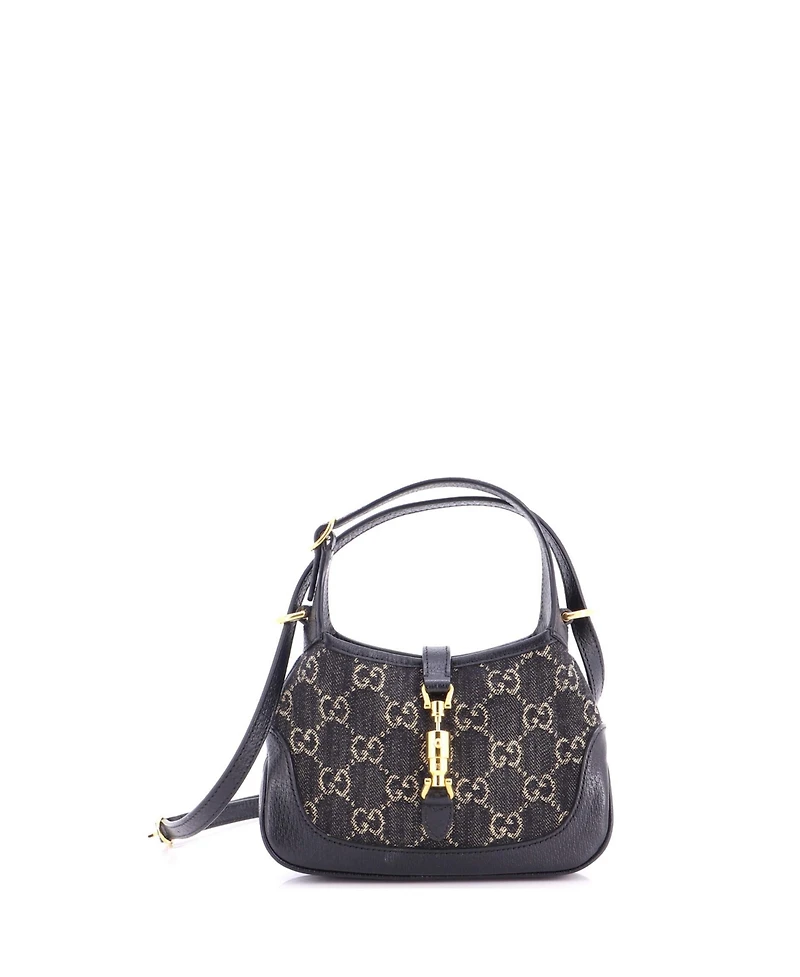 Pre-Owned Gucci Mini Jackie 1961 Hobo Gg Denim