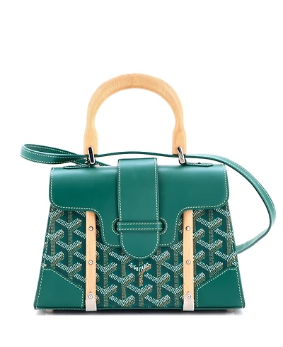Pre-Owned Goyard Mini Structured Saigon Top Handle Bag Coated Canvas with Leather