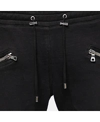 Pre-Owned Balmain Men's Cotton Rib Paneled Biker Track Pants