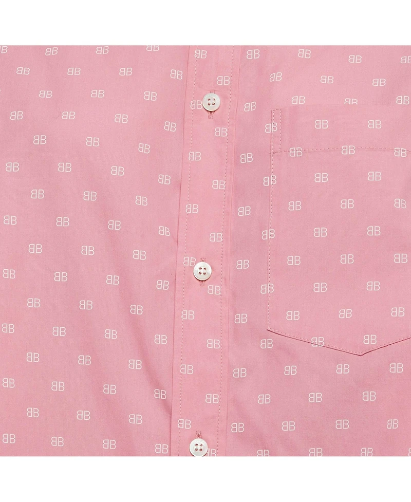 Pre-Owned Balenciaga Women's Monogram Print Oversized Cotton Shirt