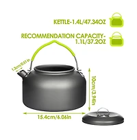 Piscifun 1.4L Portable Camping Kettle Lightweight Outdoor Boiling Tea Coffee Pot