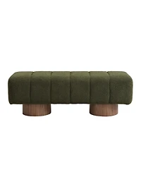 Flynama 50" Boucle Bench - No-Assembly Upholstered Seat for Dining and Entryway