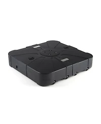 Sugift 34 Inch Square Cantilever Umbrella Base Water and Sand Fillable with Metal Cross Base