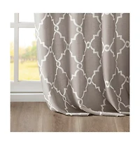 Avobird Fretwork Print Grommet Top Window Curtain Panel Only 1 Pc Panel