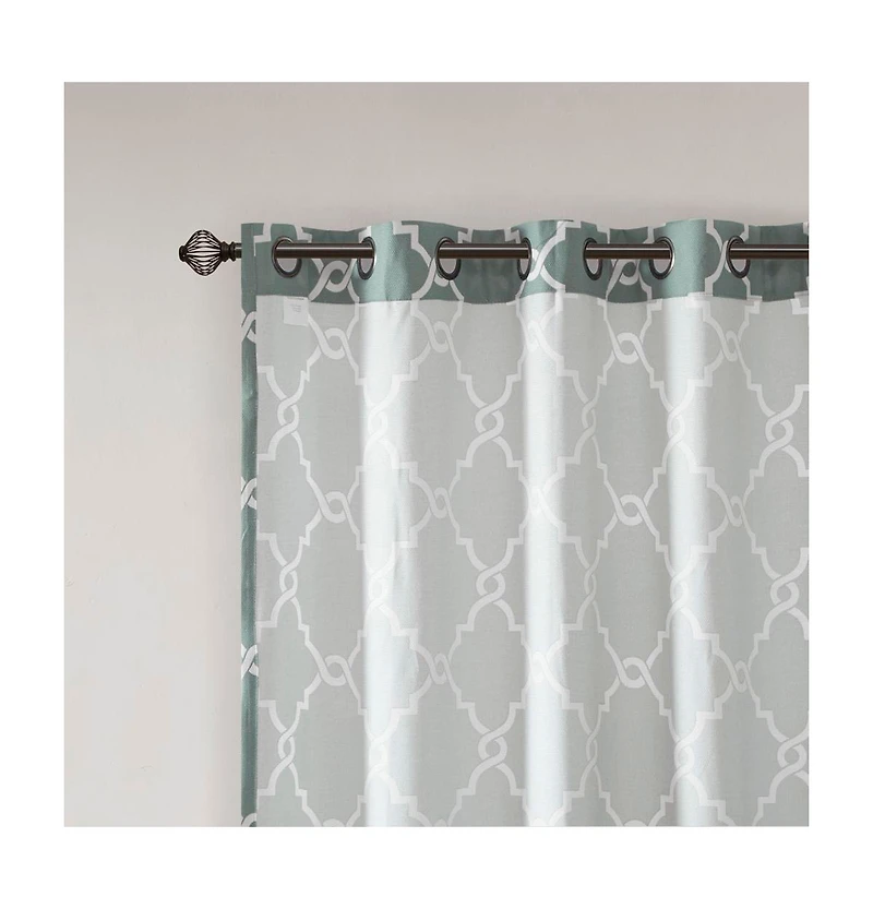 Avobird Fretwork Print Grommet Top Window Curtain Panelm Only 1 Piece Panel