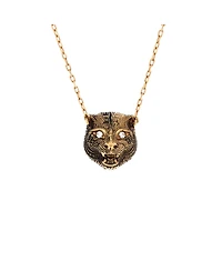 Pre-Owned Gucci Le Marche Des Merveilles Feline Head Pendant Necklace