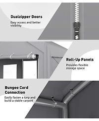 gaomon Heavy Duty Carport Sidewalls - 220G Pe Fabric, Weatherproof and Uv Protection