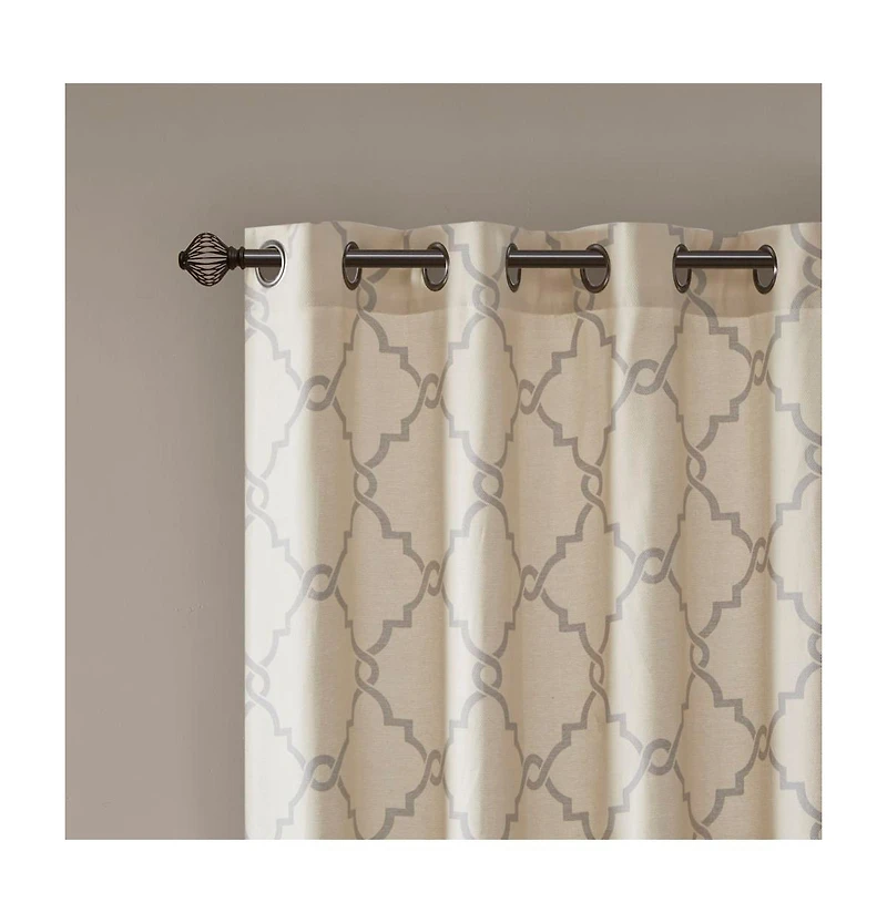 Avobird Fretwork Print Grommet Top Window Curtain Panel Only 1 Piece Panel