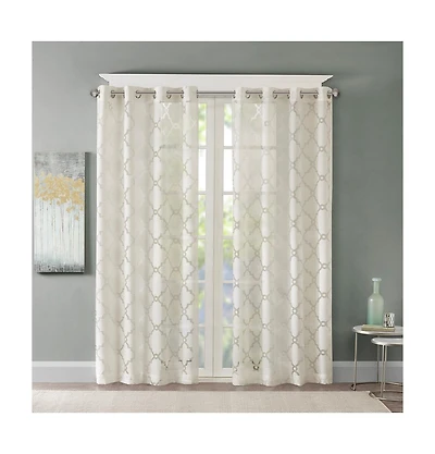 Avobird Fretwork Burnout Sheer Curtain Panel