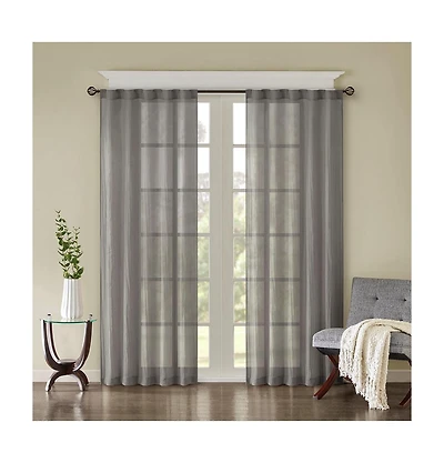 Avobird Solid Crushed Curtain Panel Pair 2 Pieces Window Panels