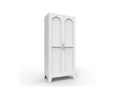 sumyeg 61" 2 Shapely Doors Cabinet Metal Storage Cabinet with Doors and Adjustable Shelves