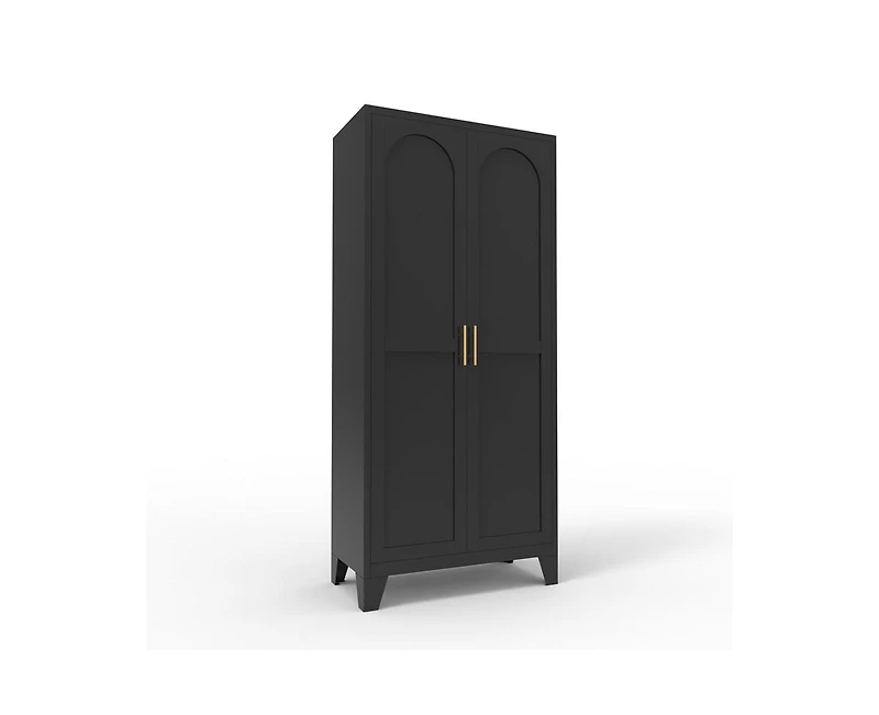 sumyeg 61" 2 Shapely Doors Cabinet Metal Storage with and Adjustable Shelves