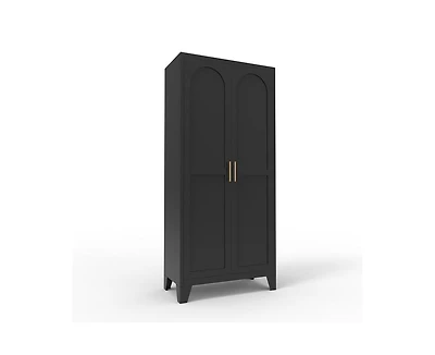 sumyeg 61" 2 Shapely Doors Cabinet Metal Storage with and Adjustable Shelves