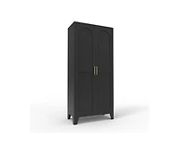 sumyeg 61" 2 Shapely Doors Cabinet Metal Storage with and Adjustable Shelves