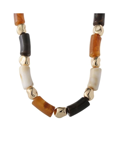 Jessica Simpson Women's Thick Beaded Necklace, 18 Inch + 2 Inch Extender, Gold-Tone Plated Fashion Jewelry
