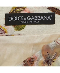 Pre-Owned Dolce & Gabbana Women's Floral Print Sequined Tweed Mini Skirt