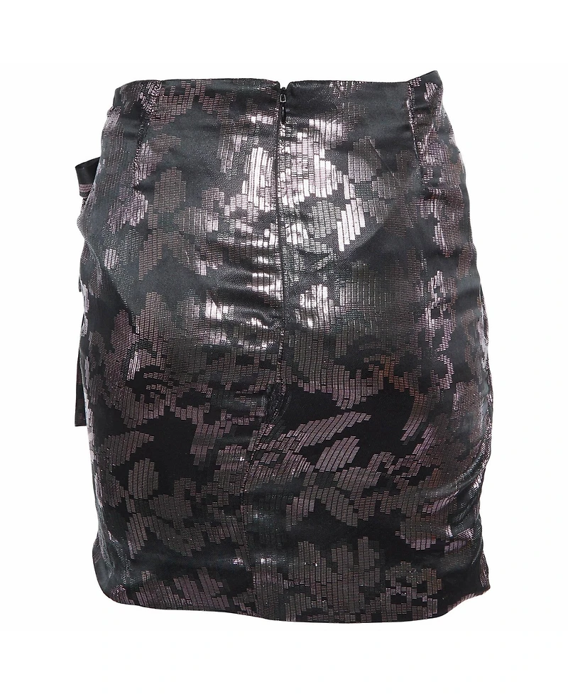 Pre-Owned Isabel Marant Women's Metallic Silk Lurex Draped Madly Mini Skirt
