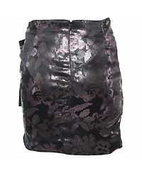 Pre-Owned Isabel Marant Women's Metallic Silk Lurex Draped Madly Mini Skirt