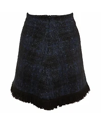Pre-Owned Love Moschino Women's Tweed Fringed Mini Skirt