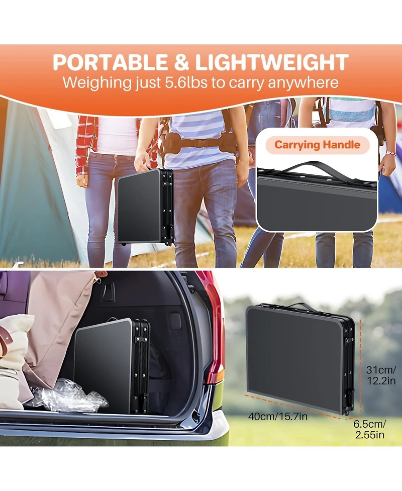 Piscifun Small Folding Camping Table Adjustable Height Portable Aluminum Lightweight Outdoor Picnic Bbq With Carry Handle