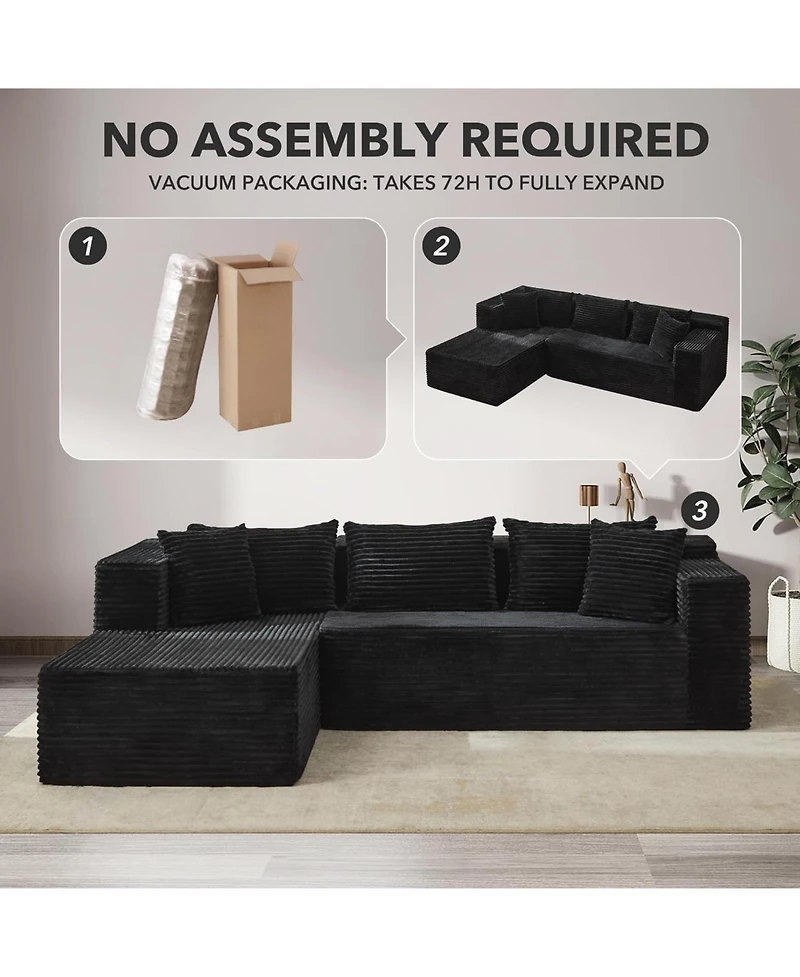 gaomon 106" Cloud Sectional Couch with L-Shape Chaise, Modern Modular Sofa with Deep Seat, Upholstered Couches for Living Room