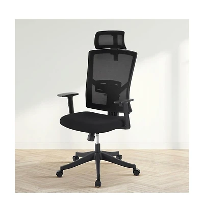 homfan Ergonomic High-Back Swivel Office Chair with Adjustable Lumbar, Headrest, Armrests, 300 lb Capacity
