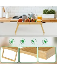 Piscifun Bed Tray Table Folding Breakfast Serving Laptop Desk Portable Wooden Eating Working Kitchen Sofa Hospital Gift