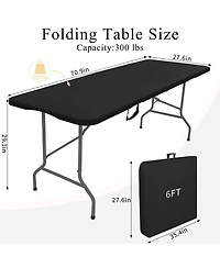 Piscifun Set Of 2 Folding Tables Carrying Handle Lightweight Portable Plastic Camping Steel Indoor Outdoor Party Dining Wedding Events Picnic