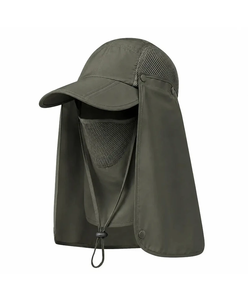 Ayamaya 3-in-1 Foldable Upf 50+ Wide Brim Sun Hat with Removable Face Shield and Neck Flap for Women Men