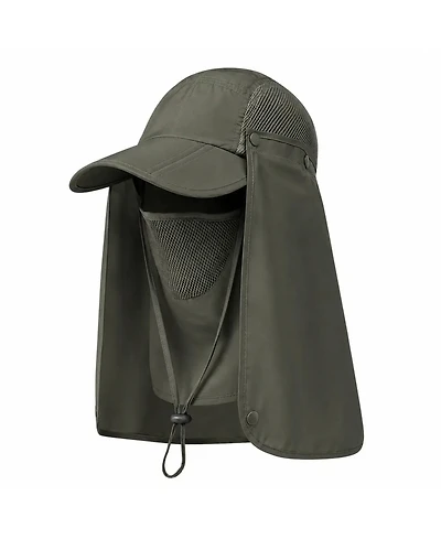 Ayamaya 3-in-1 Foldable Upf 50+ Wide Brim Sun Hat with Removable Face Shield and Neck Flap for Women Men