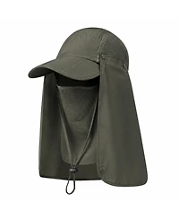 Ayamaya 3-in-1 Foldable Upf 50+ Wide Brim Sun Hat with Removable Face Shield and Neck Flap for Women Men